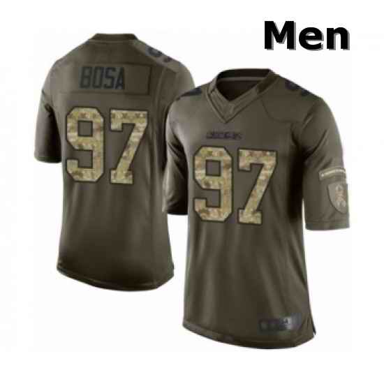 Men Los Angeles Chargers 97 Joey Bosa Limited Green Salute to Service Football Jersey